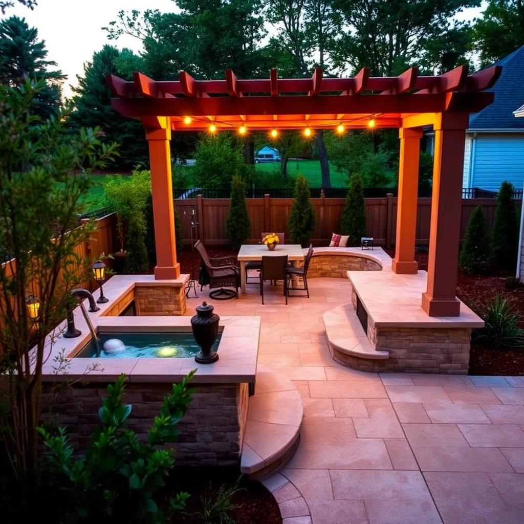 Luxury Spa and Hardscape Design for Small Backyards