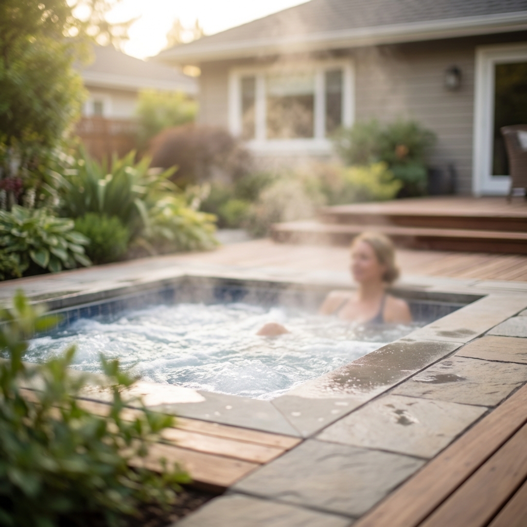 Luxury spa installation with stone surrounds
