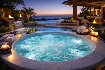 Elegant pool and spa combination