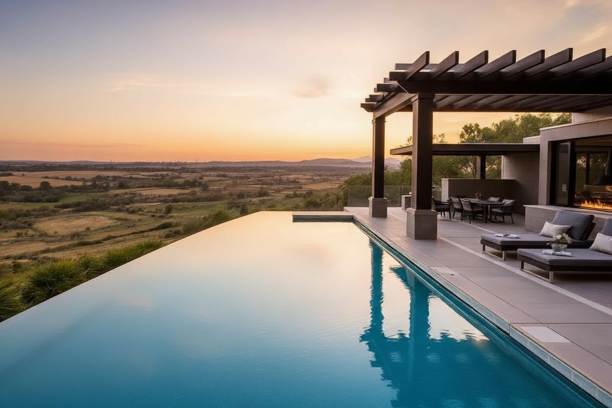 Luxury pool with modern design